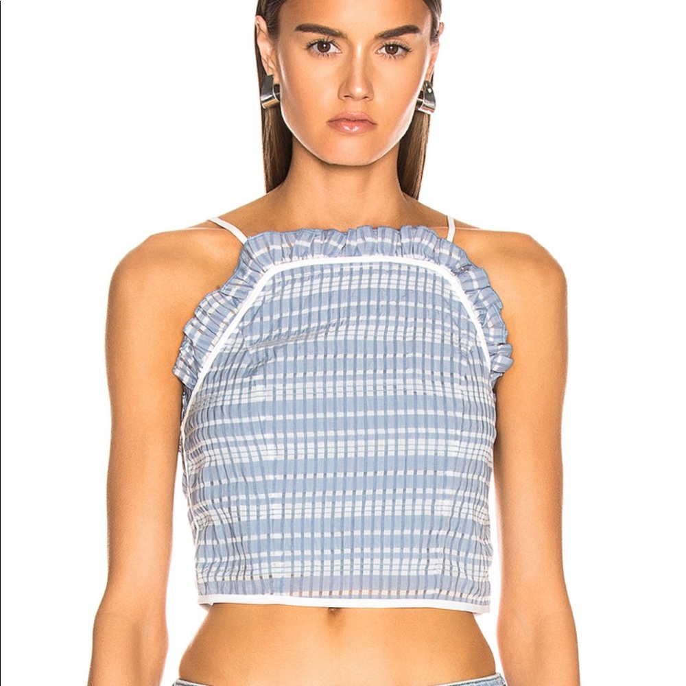 Staud Pearl Tank Top in Coastal Blue